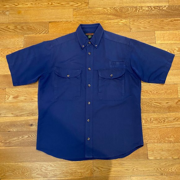 Flyshacker Clothing Co Mens Fishing Shirt Medium Button Down Short Sleeve Pocket - Picture 1 of 10